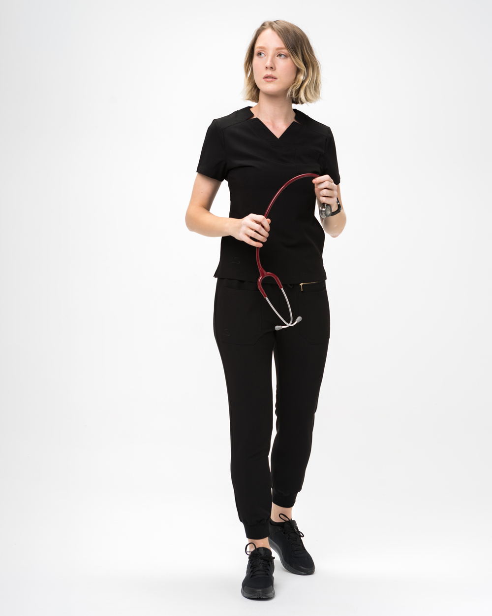 1. Vivienne Pantalon halat medical Jogger cu 5 buzunare negru Pantaloni Medicali Femei Negri - Vivienne - imagine 3