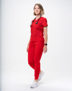 Pantaloni Medicali Femei Roșii - Vivienne - imagine 3