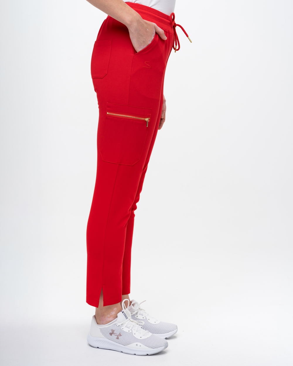 3. Donna Pantalon halat medical cu 7 buzunare rosu Pantaloni Medicali Femei Roșii - Donna - imagine 3