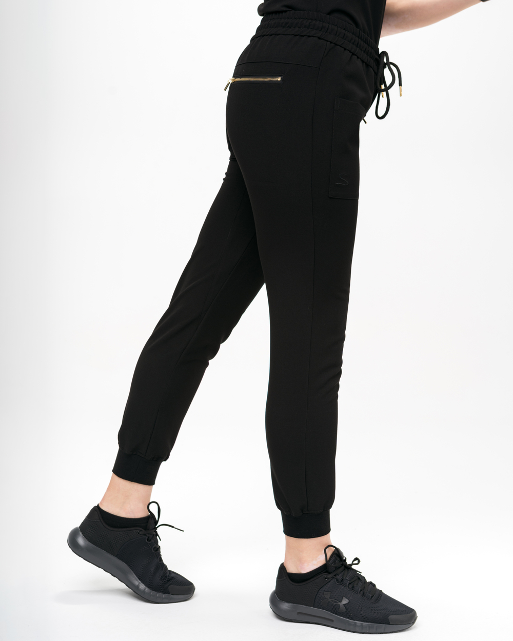 4. Vivienne Pantalon halat medical Jogger cu 5 buzunare negru Pantaloni Medicali Femei Negri - Vivienne - imagine 5