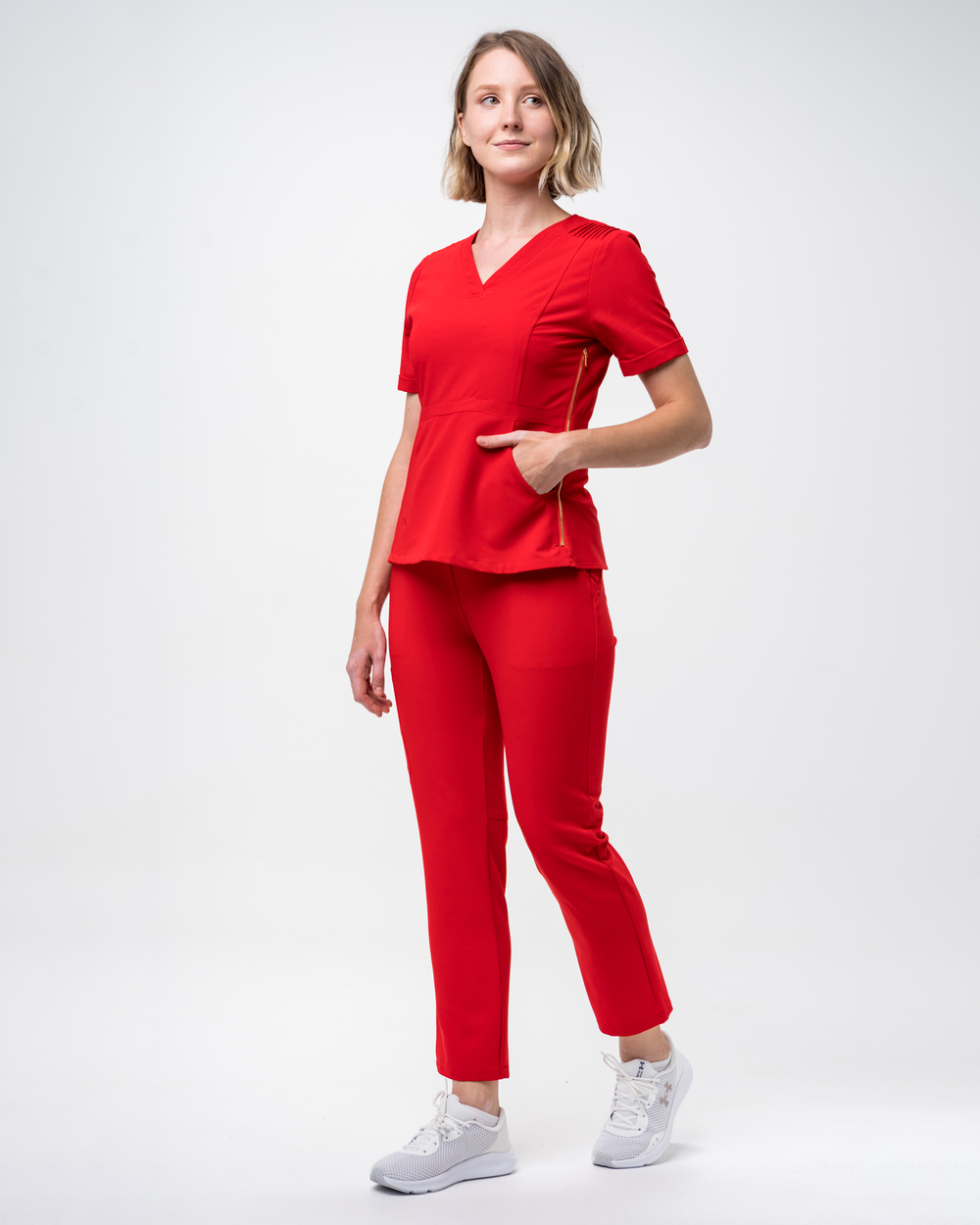 7. Stella Bluza halat medical cu 2 buzunare rosu Halat Medical Femei Rosu – Stella - imagine 8