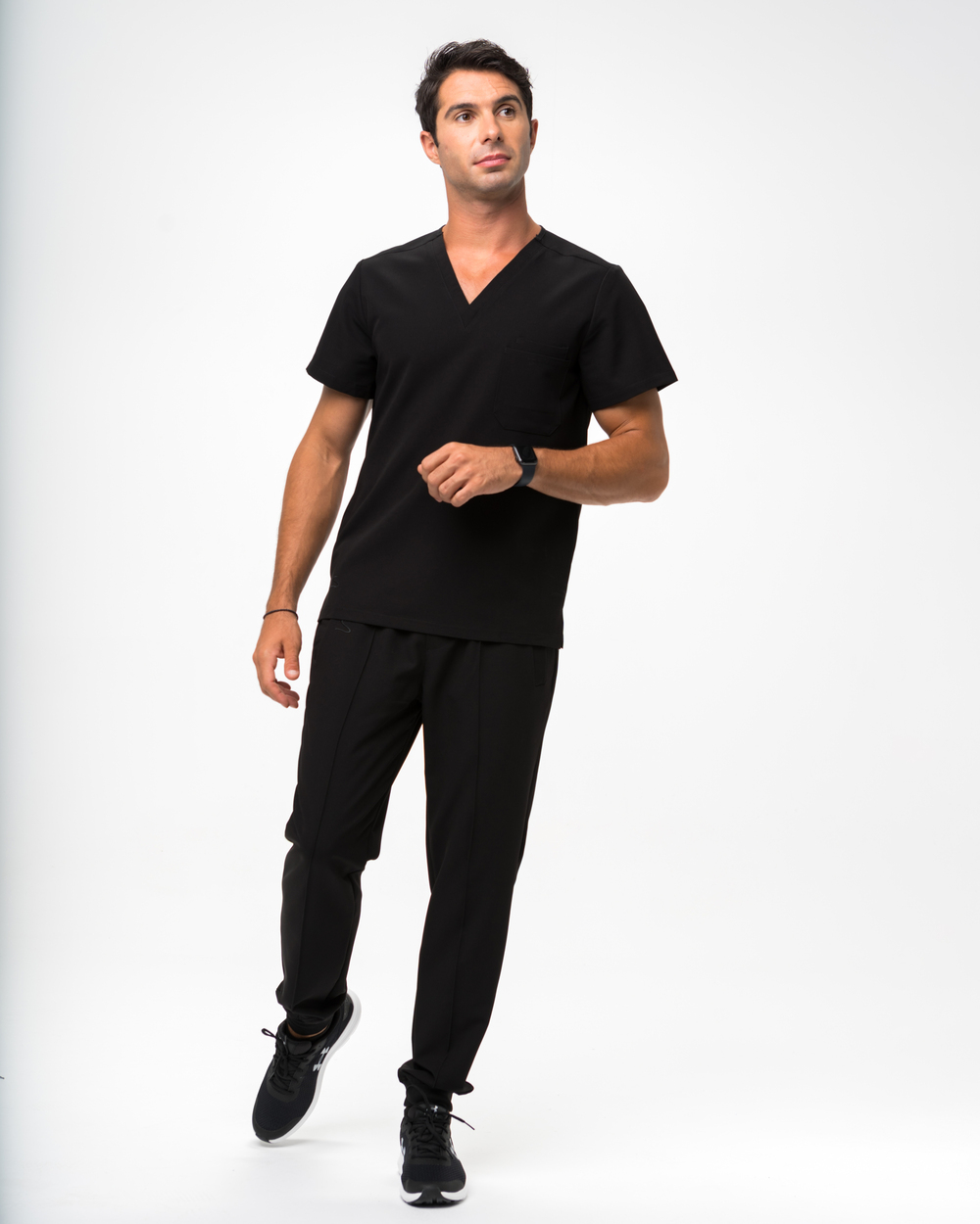 1. Yves Bluza halat medical cu 4 buzunare negru Halat Medical Bărbați Negru - Yves - imagine 2