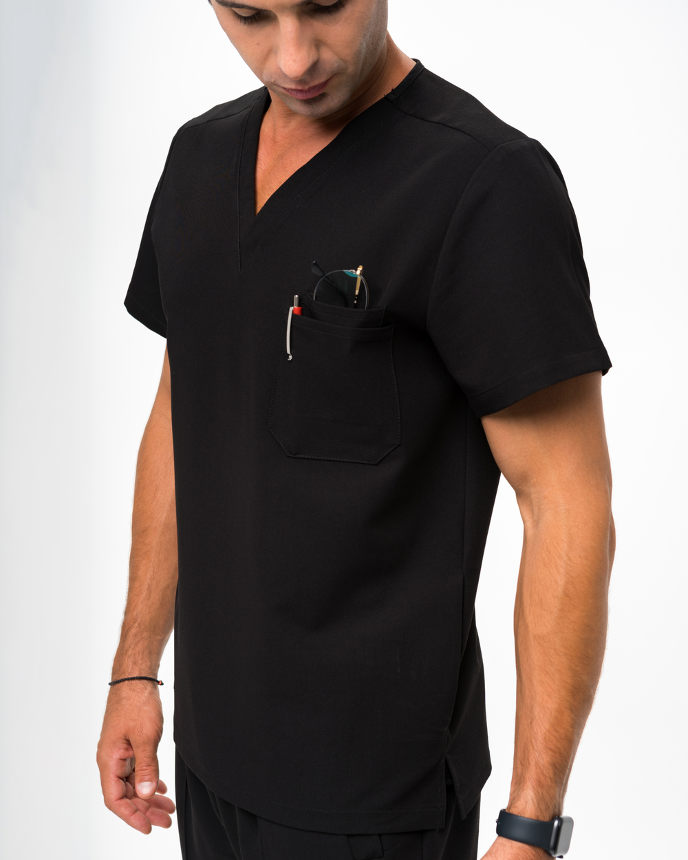 5. Yves Bluza halat medical cu 4 buzunare negru Halat Medical Bărbați Negru - Yves - imagine 6