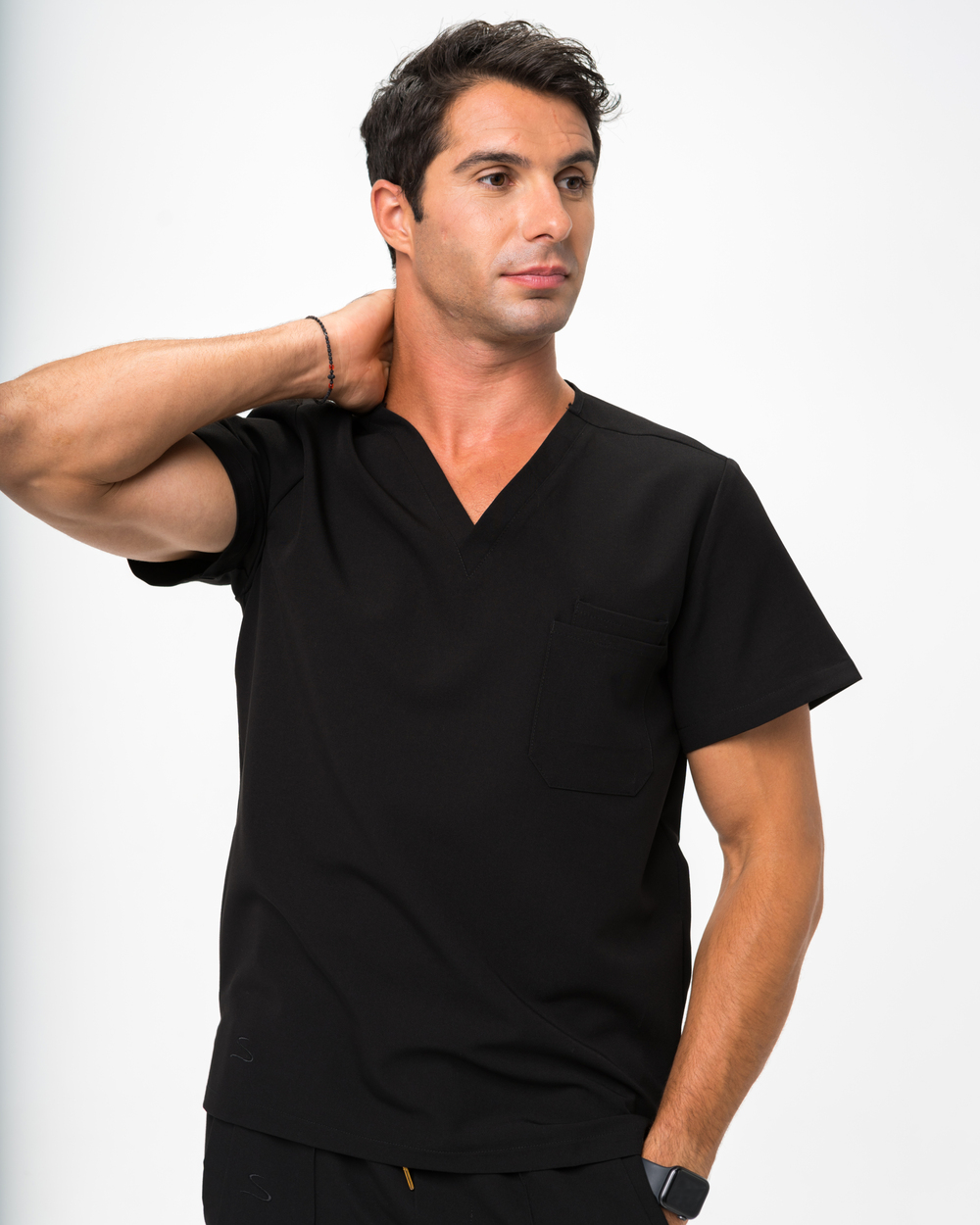 Halat Medical Bărbați Negru - Yves Halat Medical Bărbați Negru - Yves