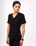 Halat Medical Femei Negru – Stella - Uniforme Medicale - Stanz Romania